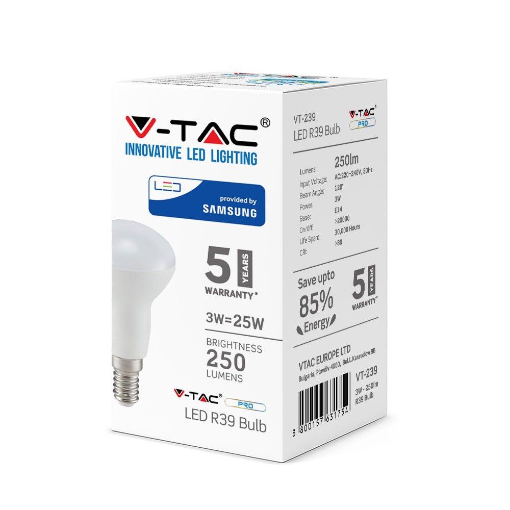 VT-239 3W R39 PLASTIC BULB SAMSUNG CHIP 3000K