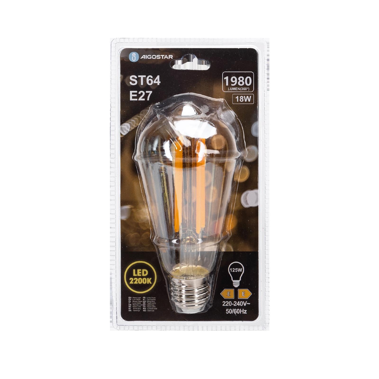 LED Filament Bulb (Amber) ST64 E27 18W