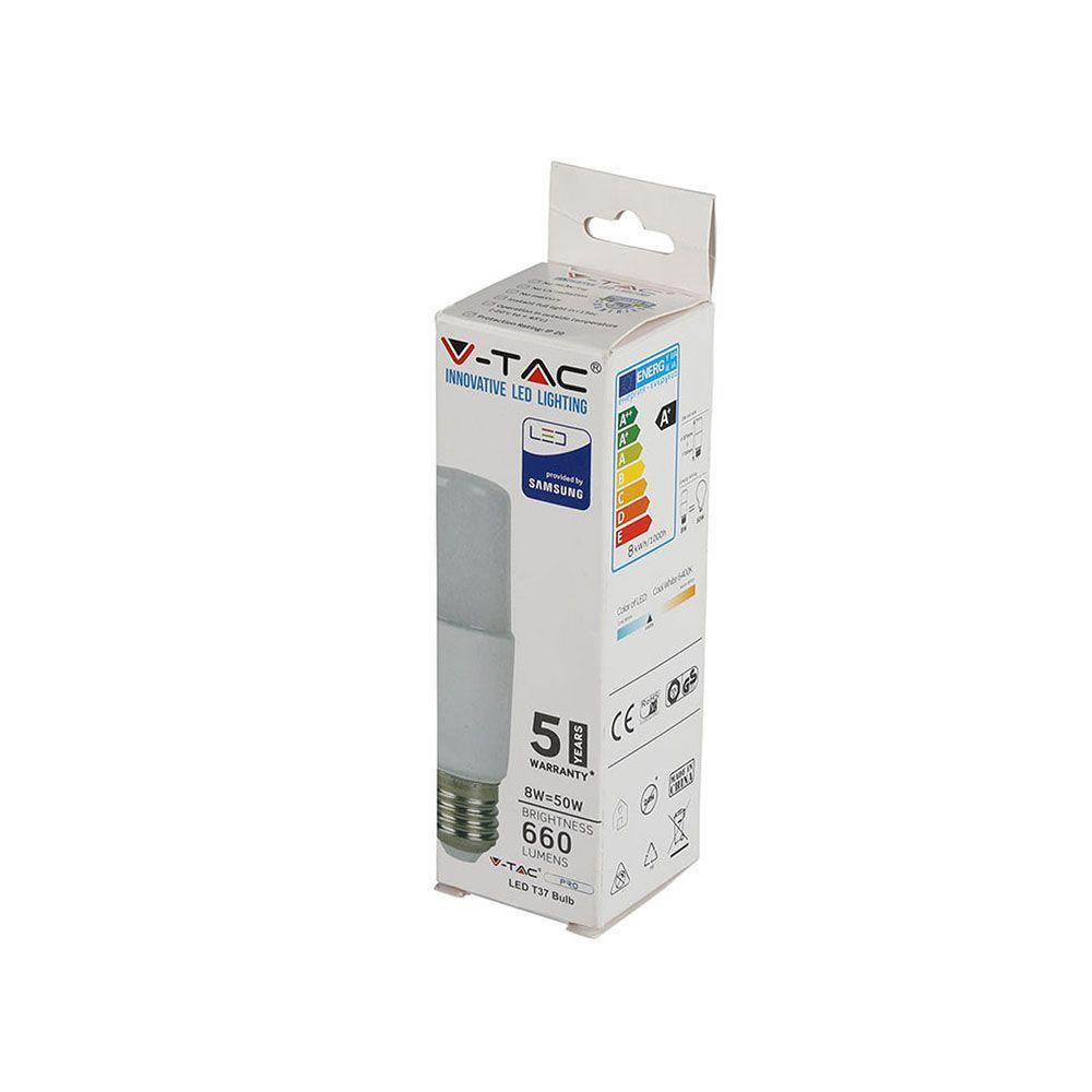 VT-237 8W T37 PLASTIC BULB-SAMSUNG CHIP 4000K E27