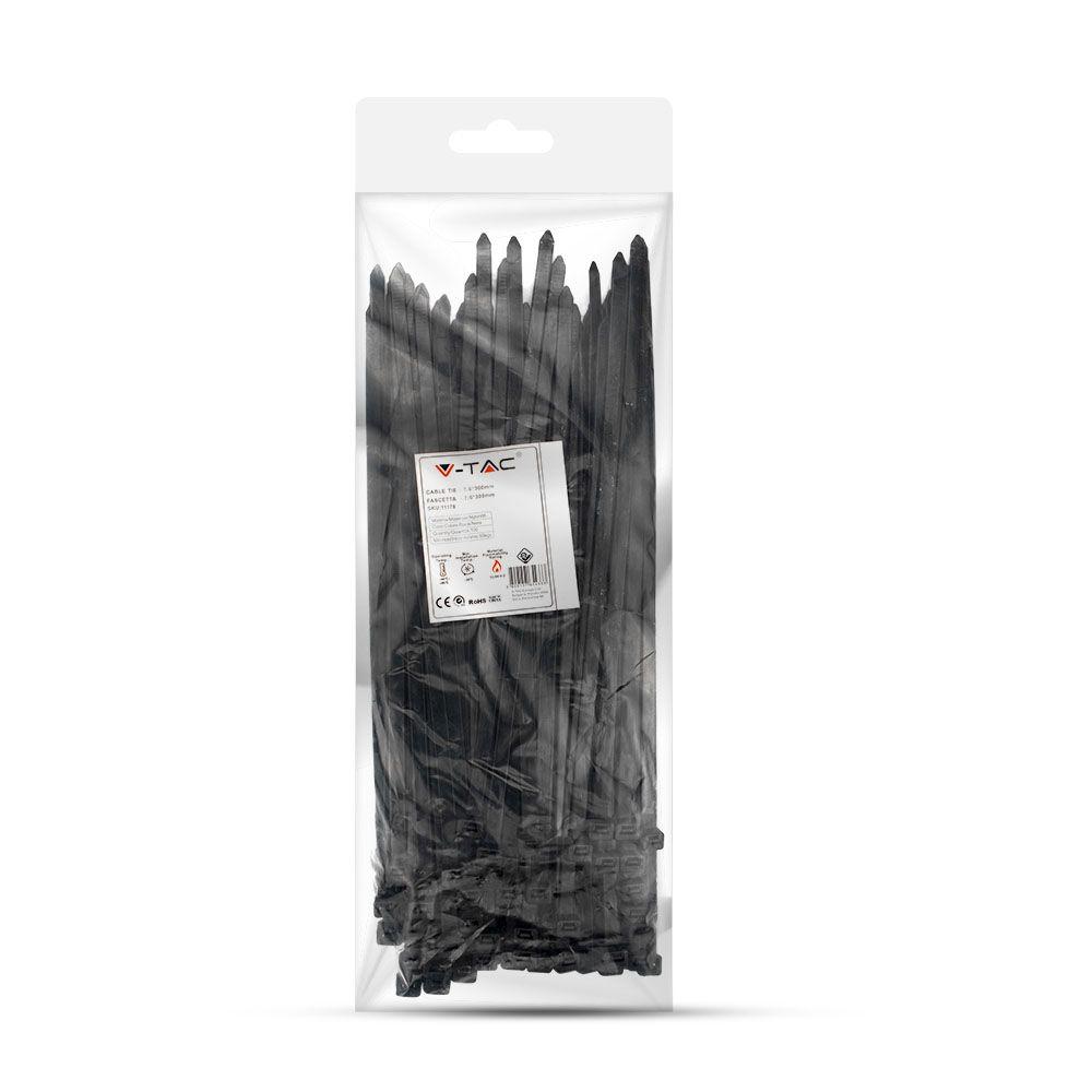 CABLE TIE 7.6*300mm BLACK (FLAMABILITY MATERIAL RATING - UL94-V2) 100PCS/PACK