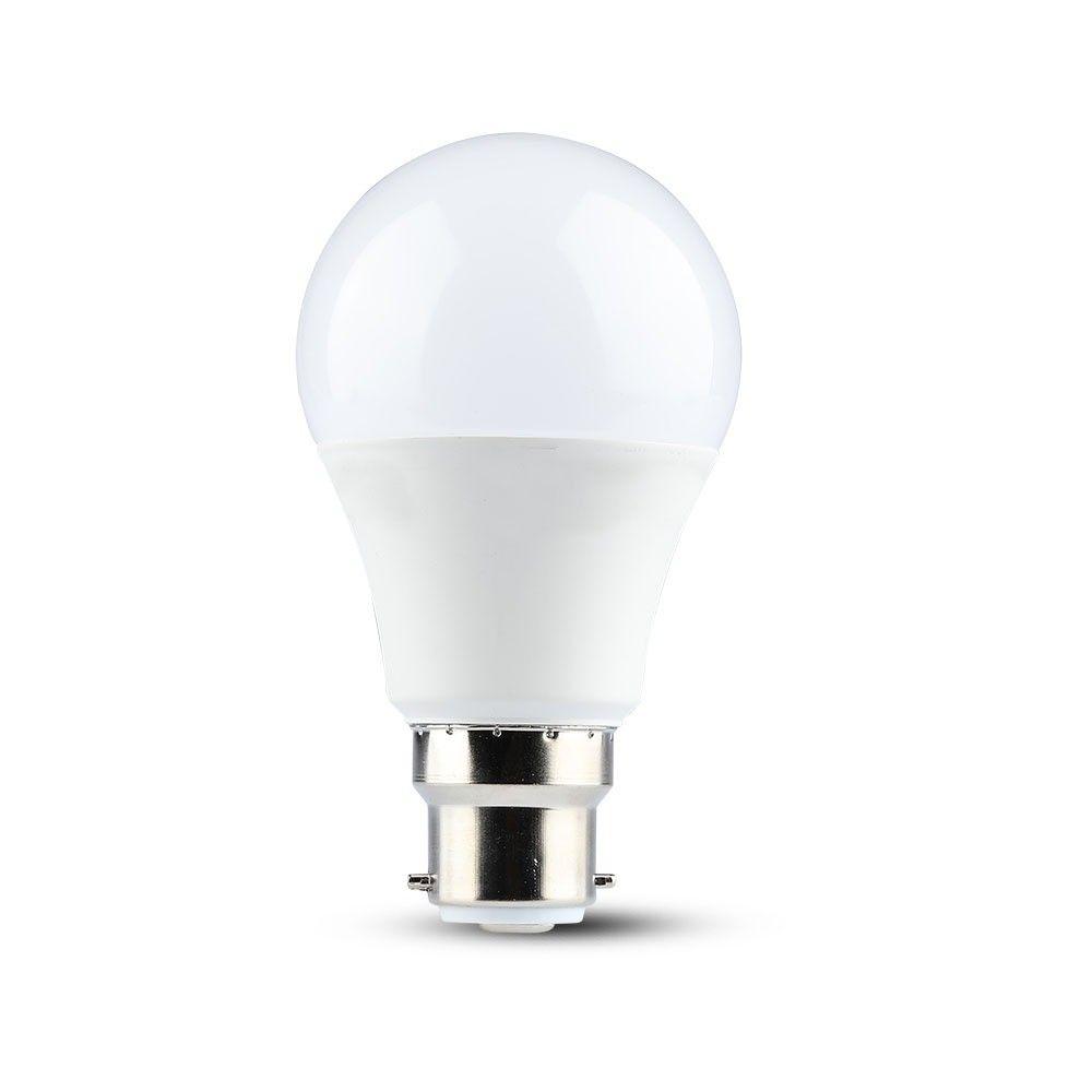 VT-259D 9W A60 PLASTIC BULB SAMSUNG CHIP 3000K B22 DIMMABLE