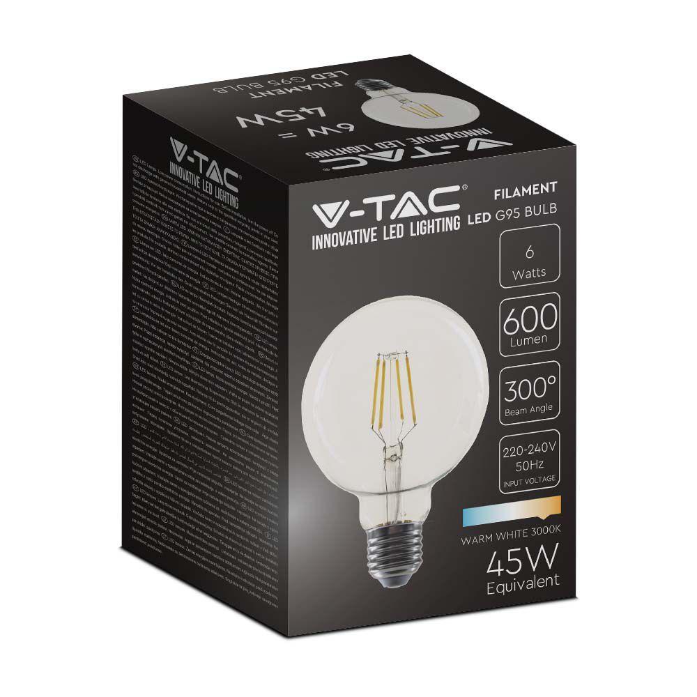 VT-1993 6W G95 FILAMENT BULB 3000K E27