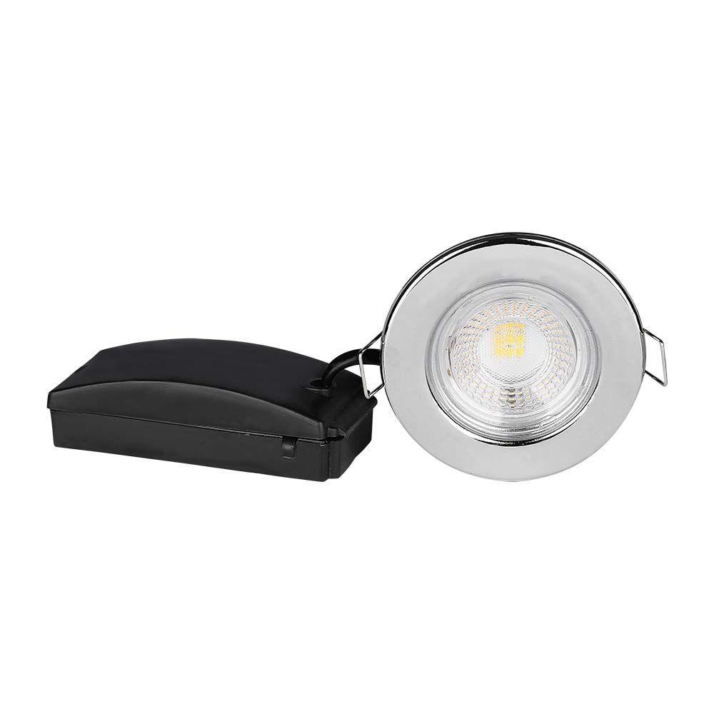 VT-885 5W SPOTLIGHT FIRERATED FITTING SAMSUNG CHIP 6400K CHROME