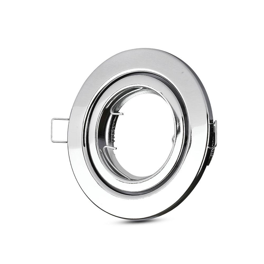 VT-7227 GU10 HOUSING ROUND-STAINLESS STEEL WITH CHROME FINISH