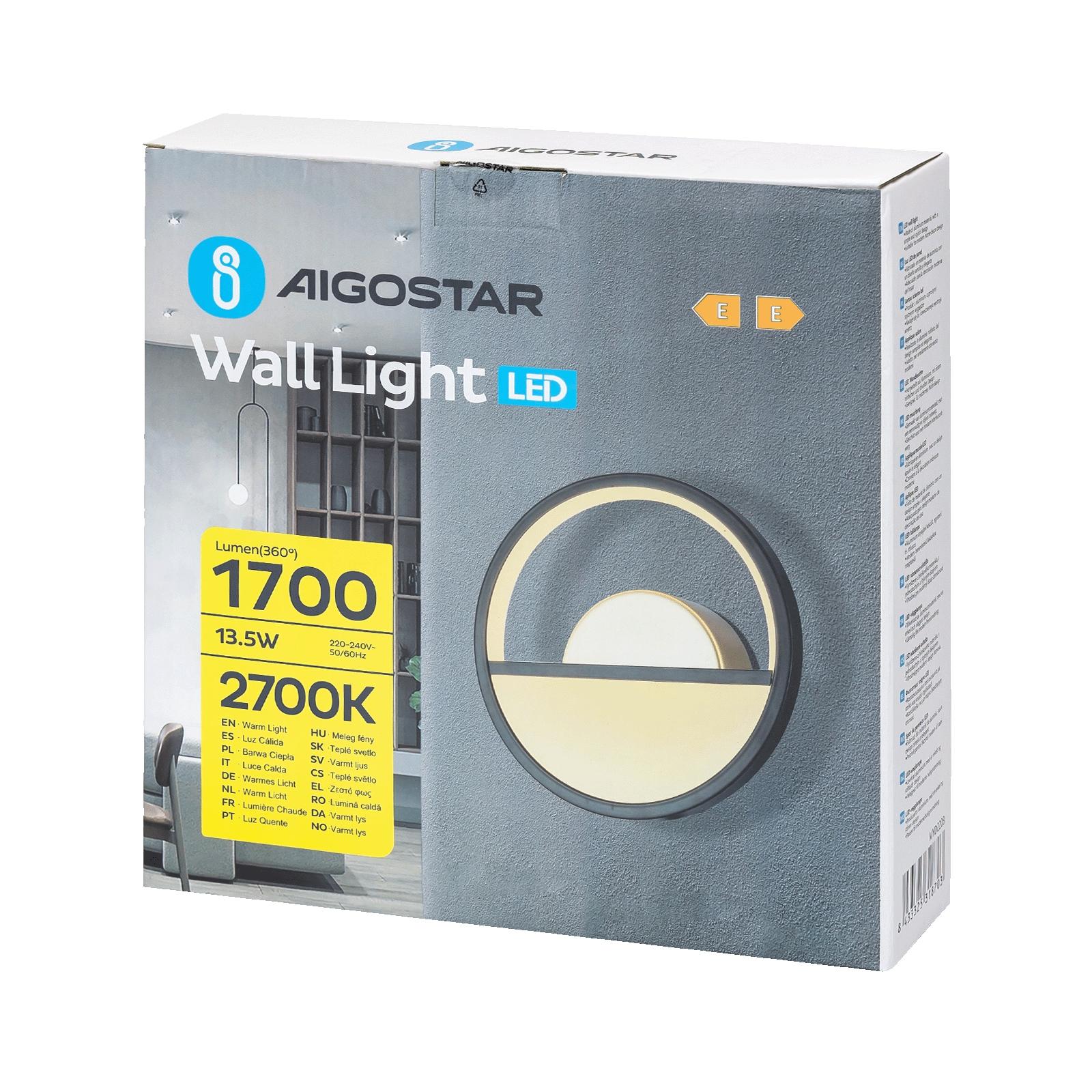 Aluminum wall light 13.5W 2700K