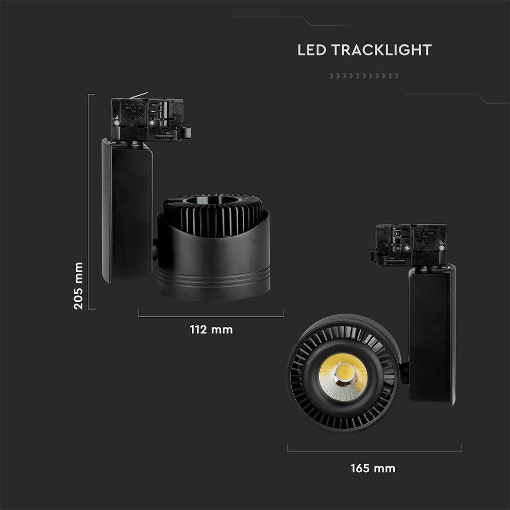 33W Lampa LED na szynoprzewód , Barwa:5000K, Obudowa: Czarna, VTAC, SKU 1235