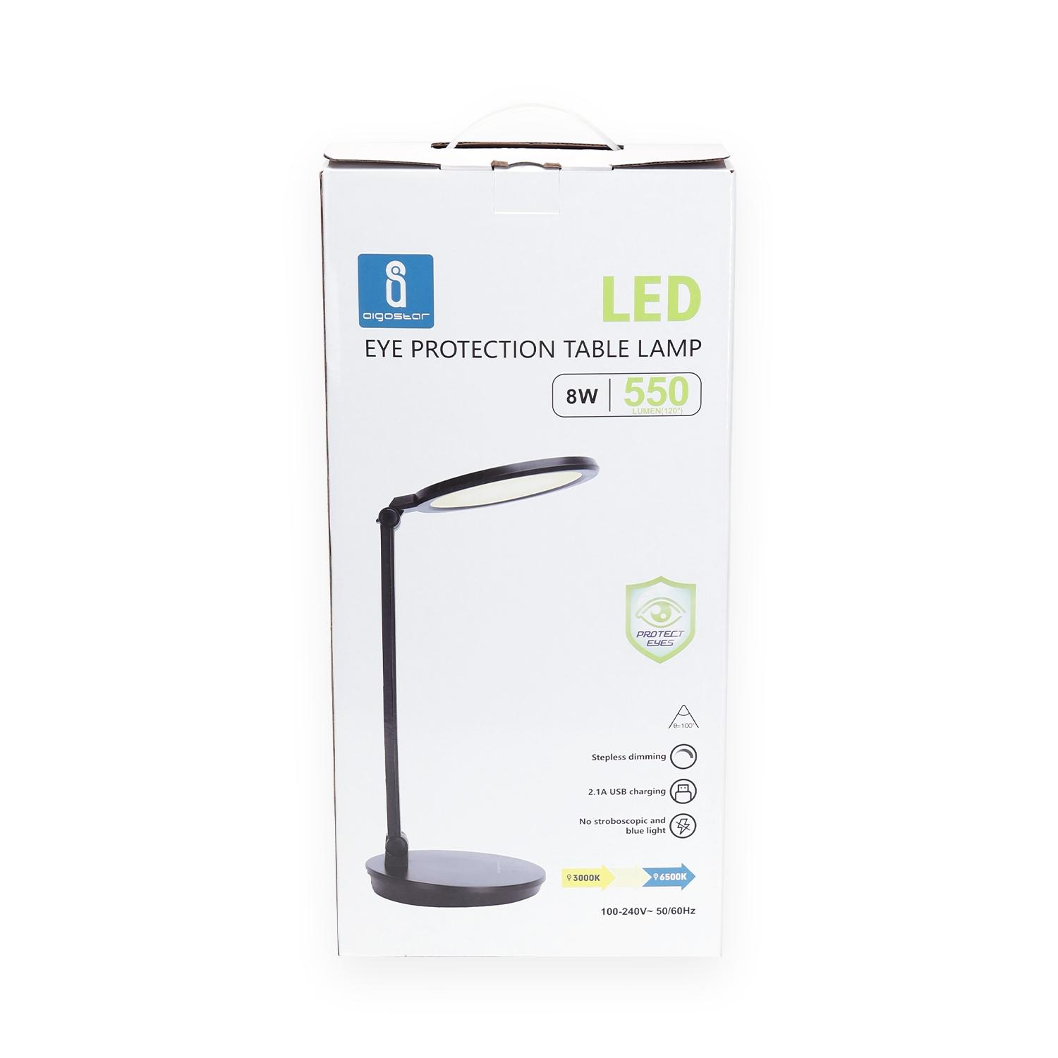 LED Foldable Table Lamp Black 8W 3000-6500K