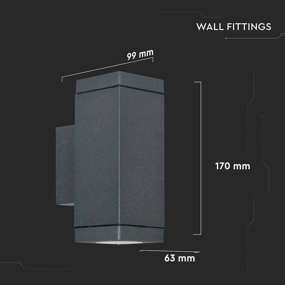 VT-842 GU10 WALL LAMP-DARK GREY (UP & DOWN)