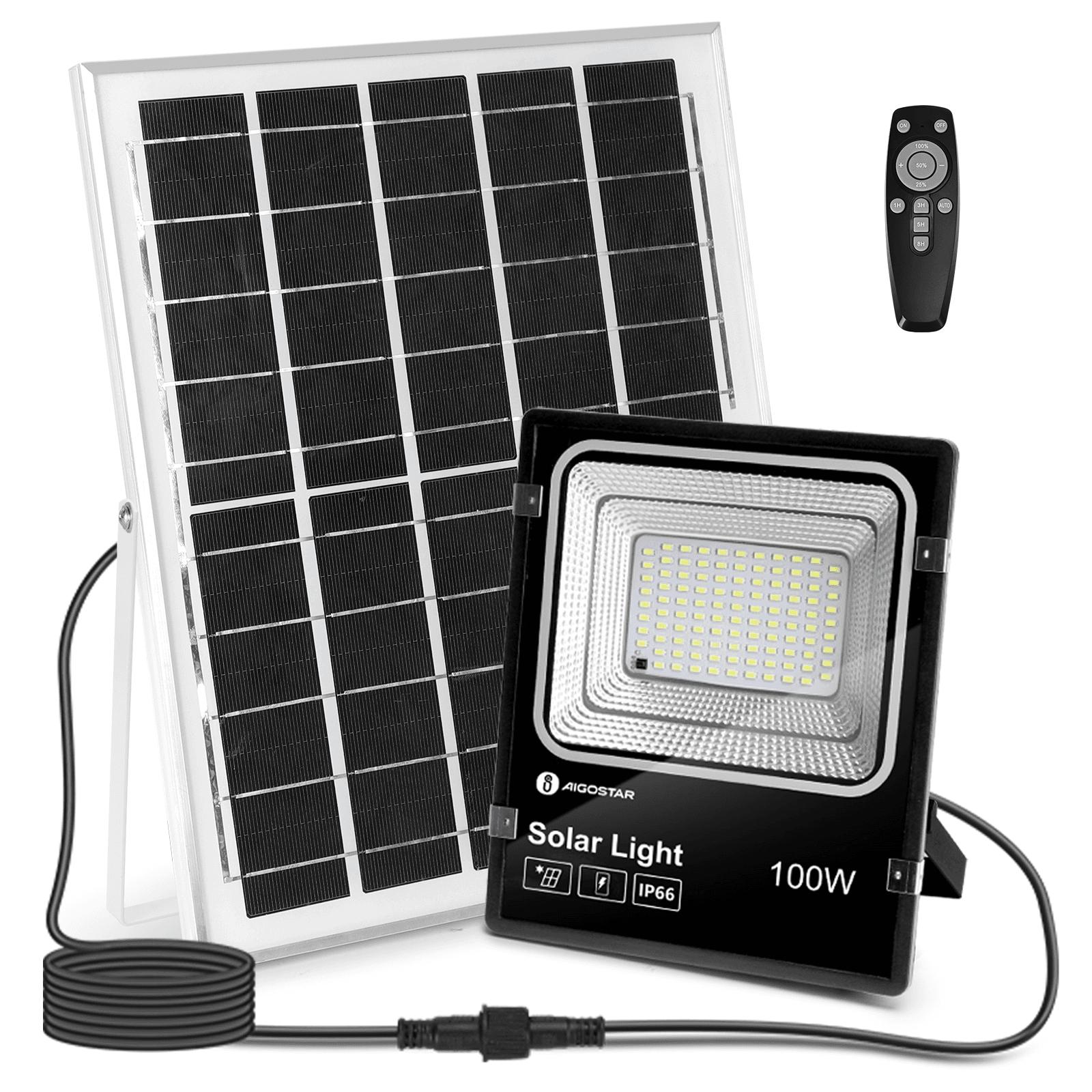 Naświetlacz solarny LED z panelem słonecznym 100W 1000lm 6500K IP66