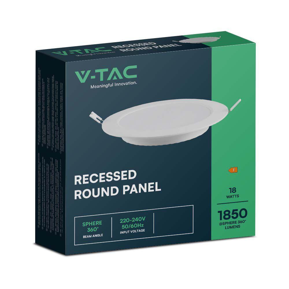 VT-61018 18W BACKLIT RECESSED PANEL 4000K RD