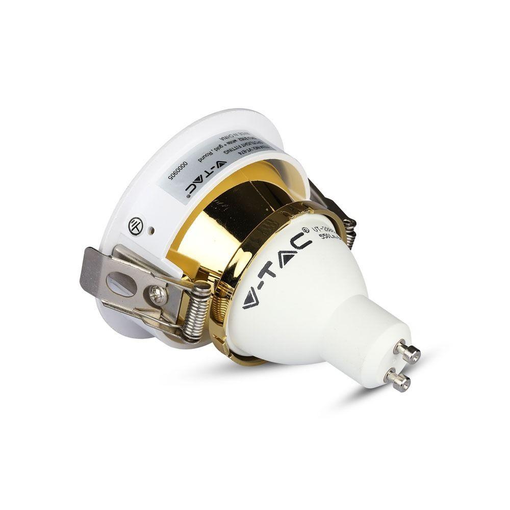 VT-874 GU10 FITTING ROUND-WHITE+GOLD