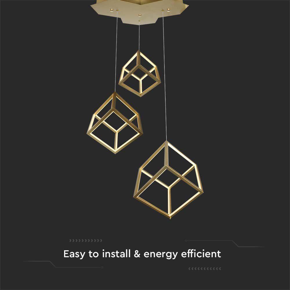 VT-7920 46W LED DECORATIVE HANGING LIGHT 56x48.5x156CM 3000K GOLD BODY