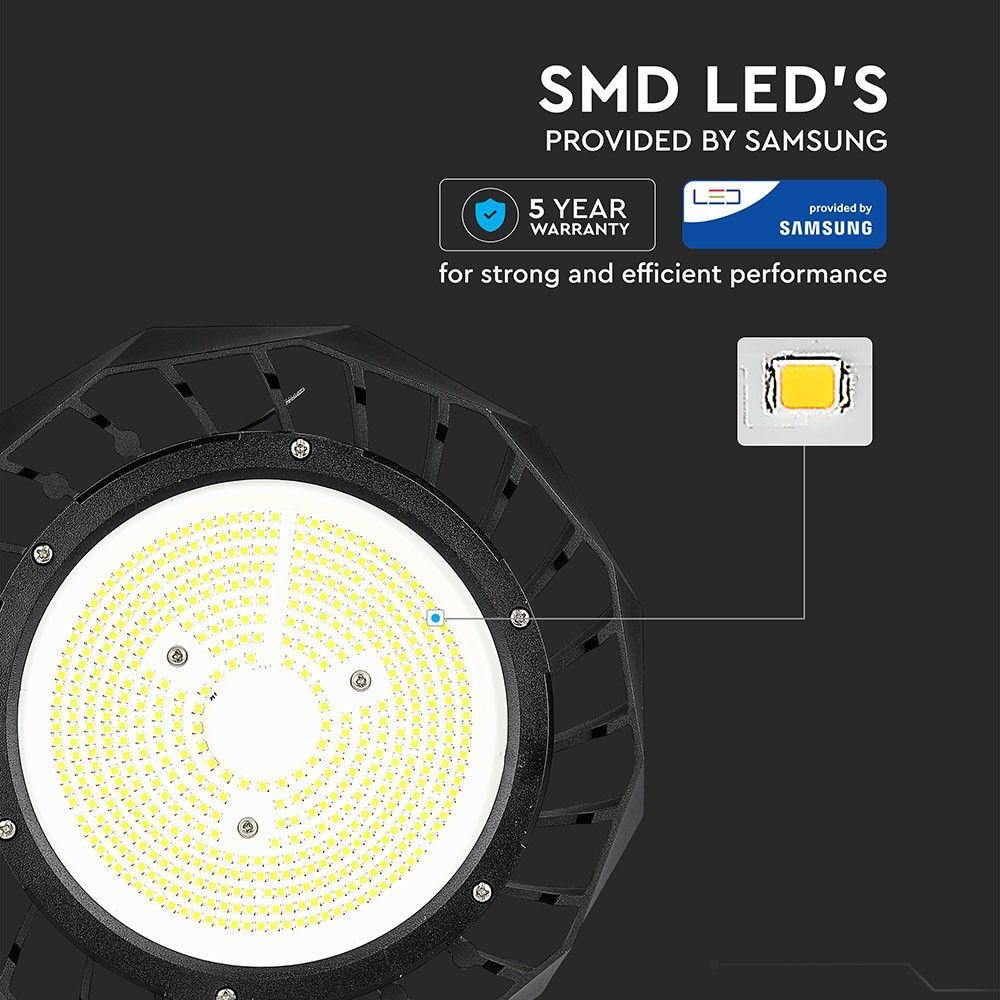 100W Oprawa HIGHBAY LED, Chip SAMSUNG, Barwa:4000K, Obudowa: Czarna, Skuteczność: 160lm/W, VTAC, SKU 20024