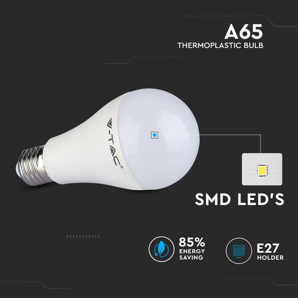 VT-2315 15W A65 LED PLASTIC BULB 6400K E27(160LM/WATT)