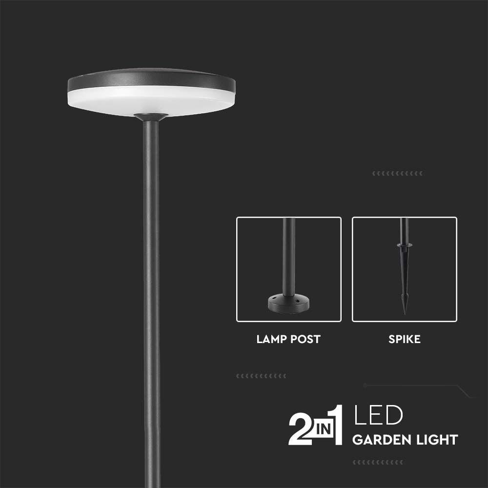 12W Słupek ogrodowy LED (D150*H800), Barwa: 3000K, Obudowa: Antracyt      , VTAC, SKU 23021