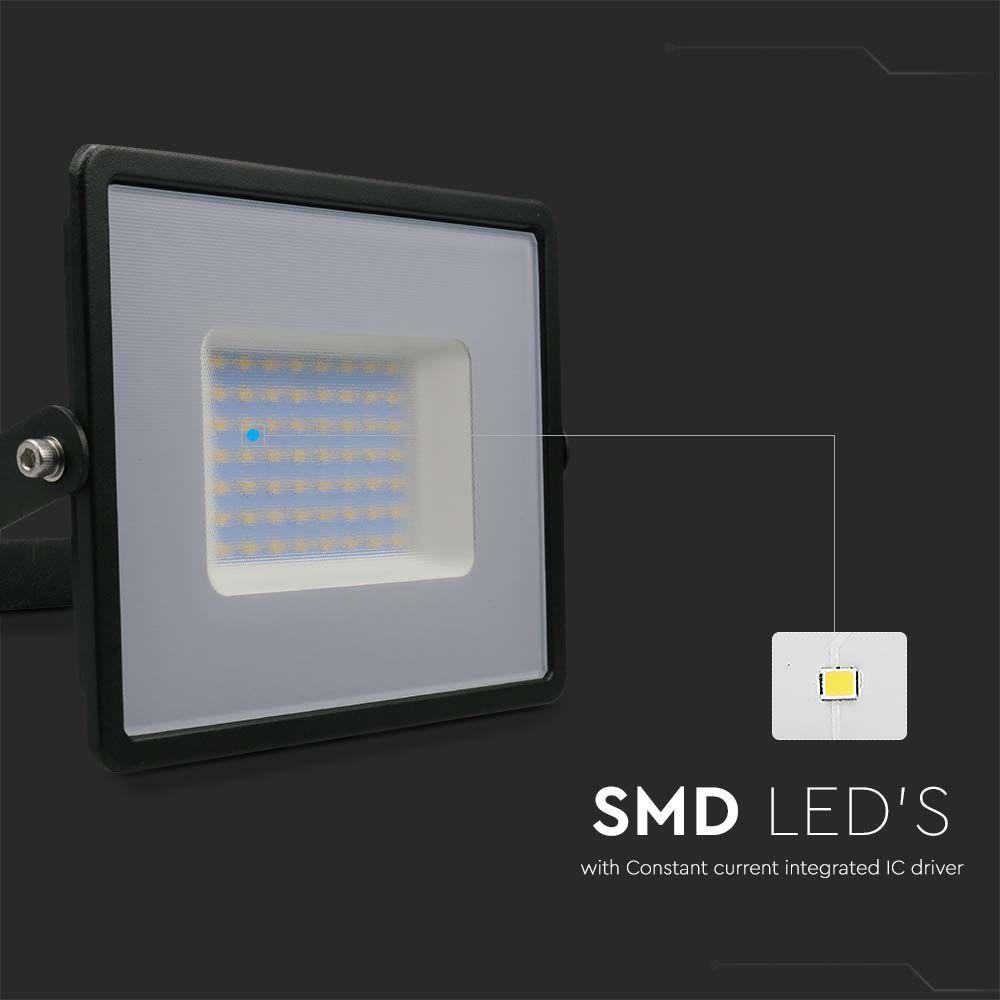 50W Naświetlacz LED SMD, Barwa:6500K, Obudowa: Czarna, VTAC, SKU 215960