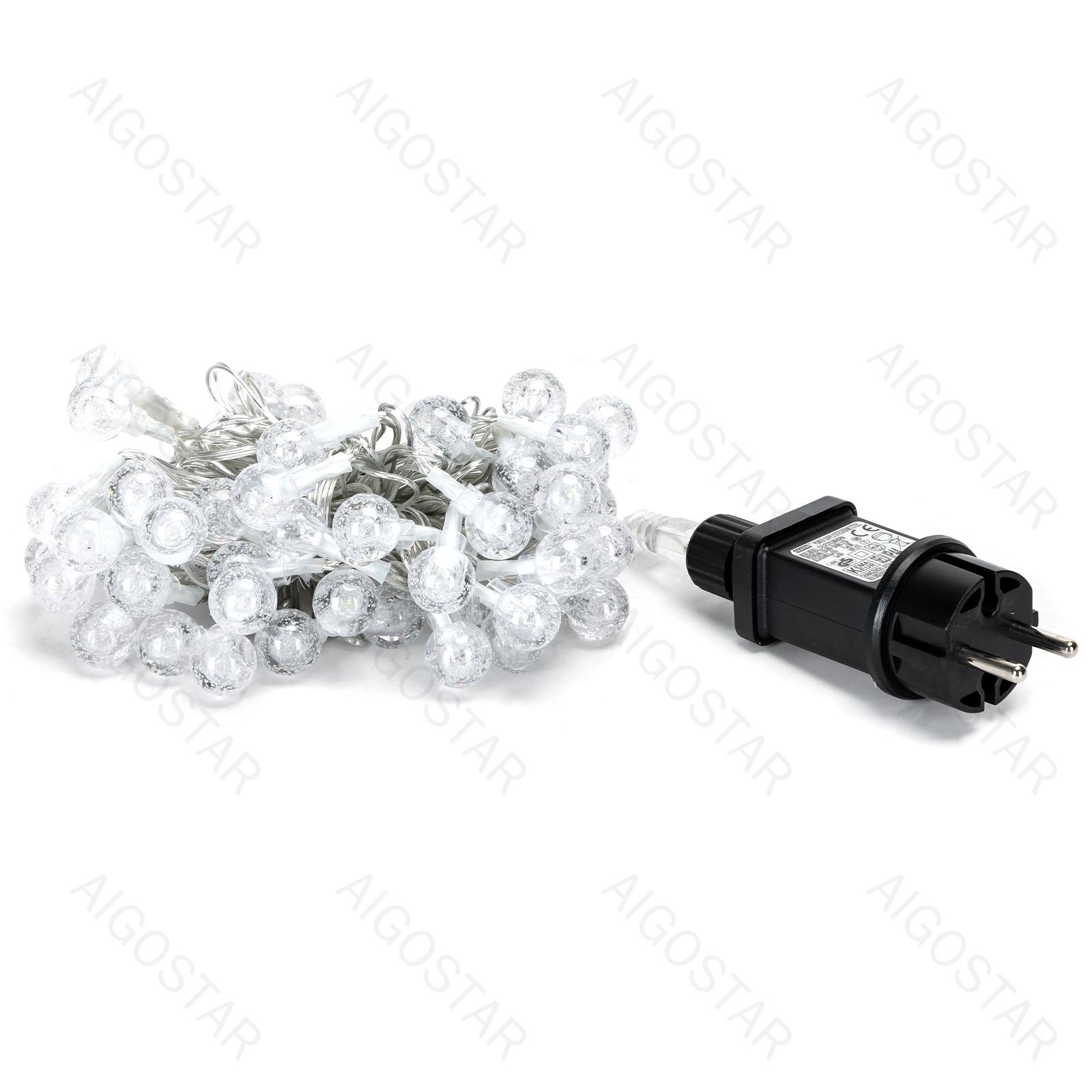 Low voltage bubble string lights, cold white, 5m