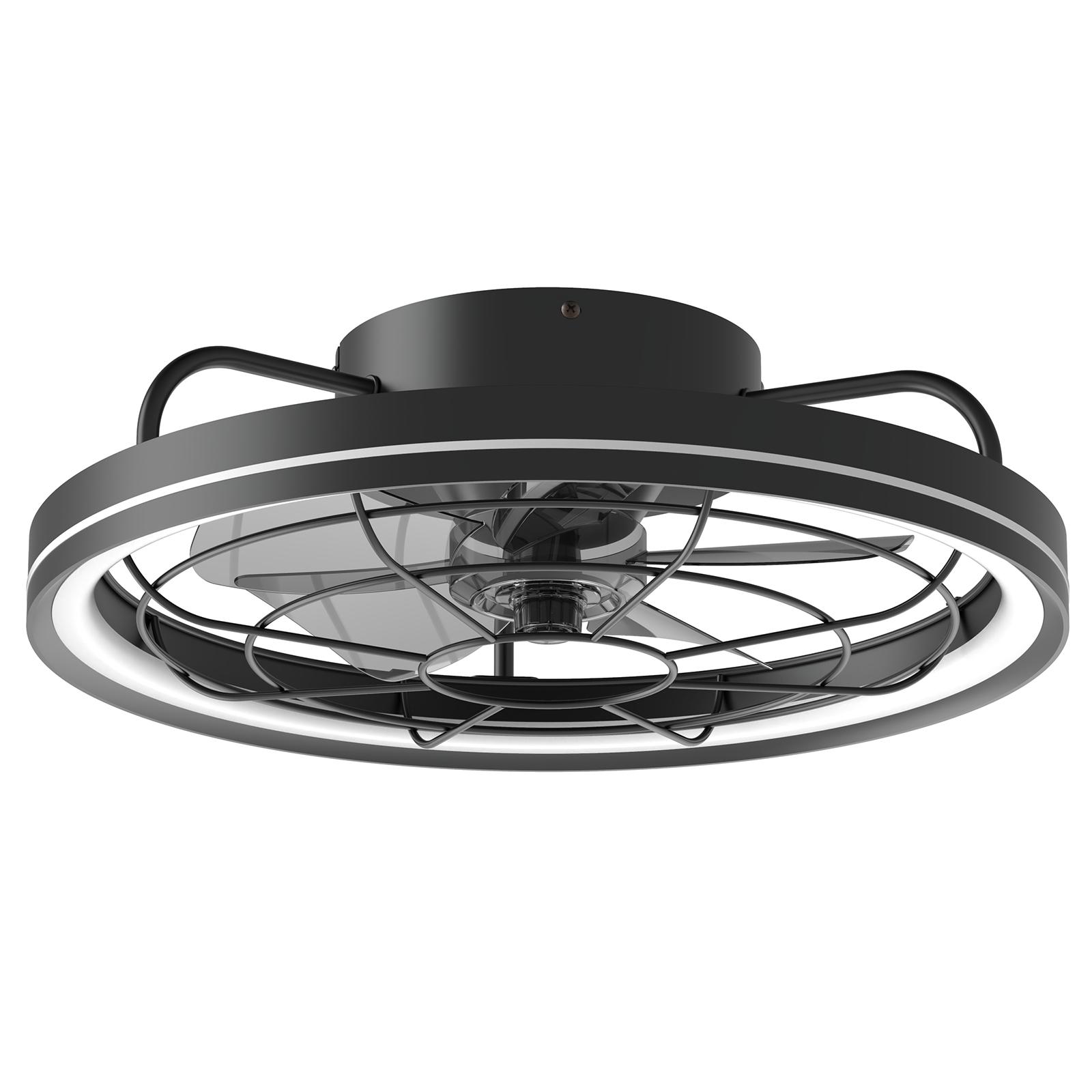 LED CEILING  FAN 19.5-inch 5-LEAF  6 LEVELS BLACK