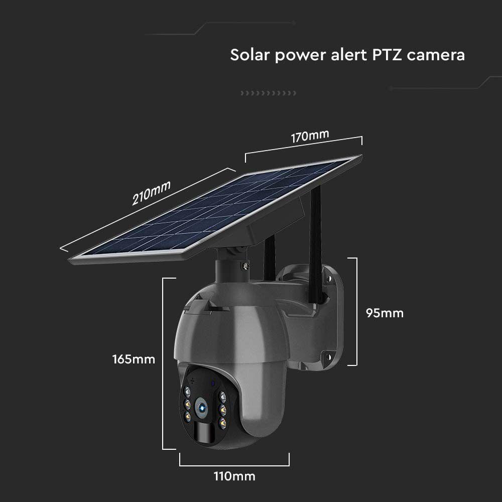 1080P Kamera zewnętrzna SMART z panelem solarnym, Sensor, IP65, Czarna, VTAC, SKU 11615