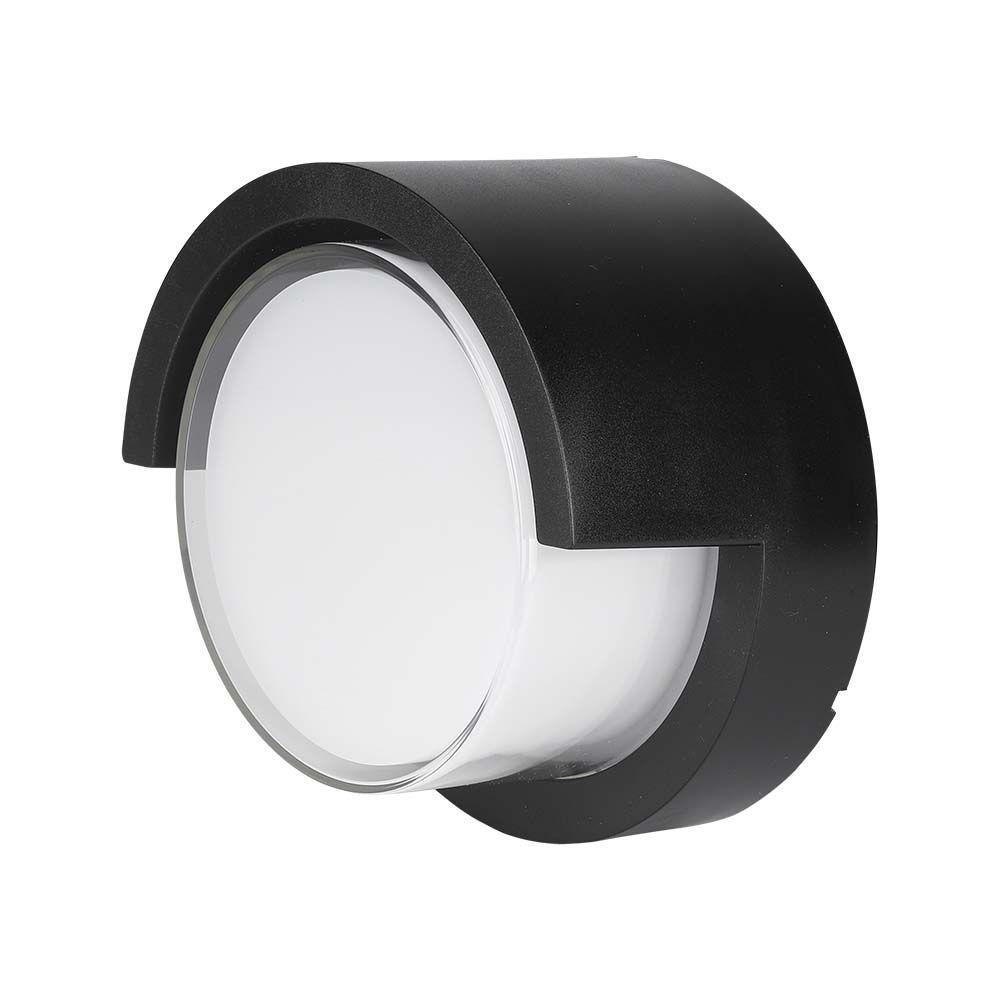 7W Lampa ścienna LED, Barwa:3000K, Obudowa: Czarny, Okrągła, VTAC, SKU 218609