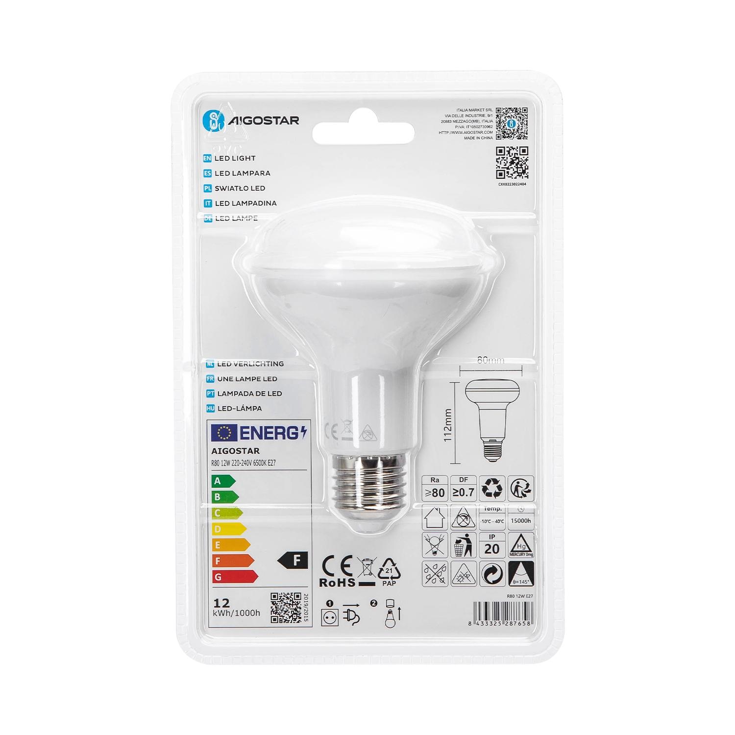 LED R80 E27 12W