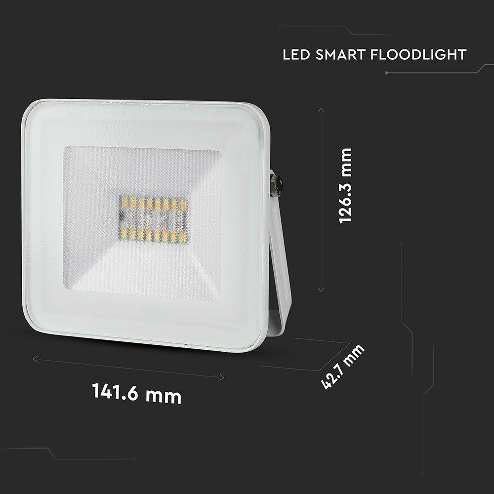 20W Naświetlacz LED SMD, Sterowanie: Bluetooth, Barwa: regulowana w zakresie 3000K,4000K,6000K + RGB, Obudowa: Biała, VTAC, SKU 5984