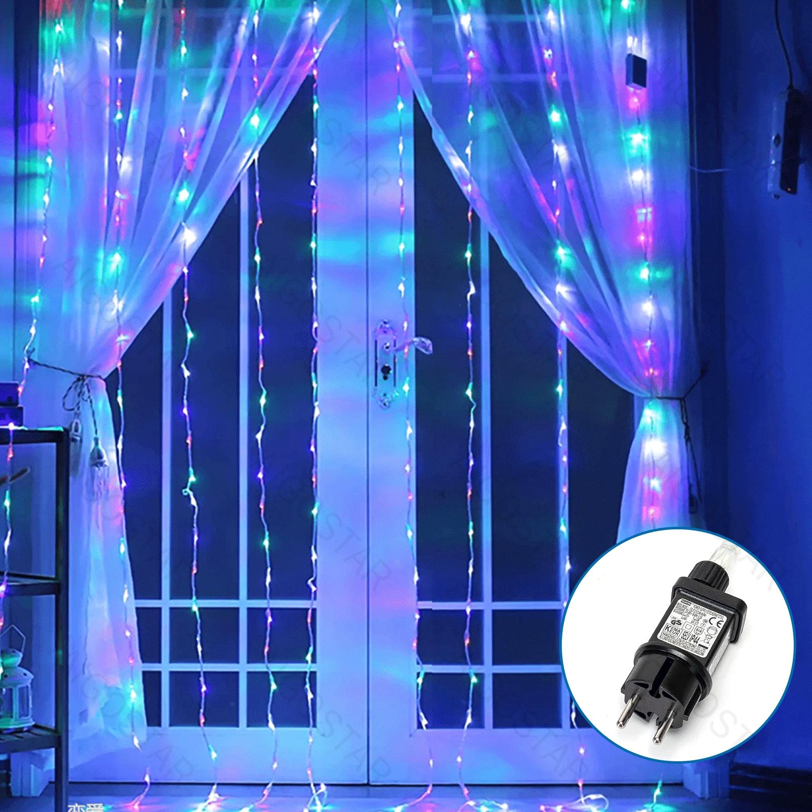 Low voltage curtain flat string lights, RGBY, 1m*1m