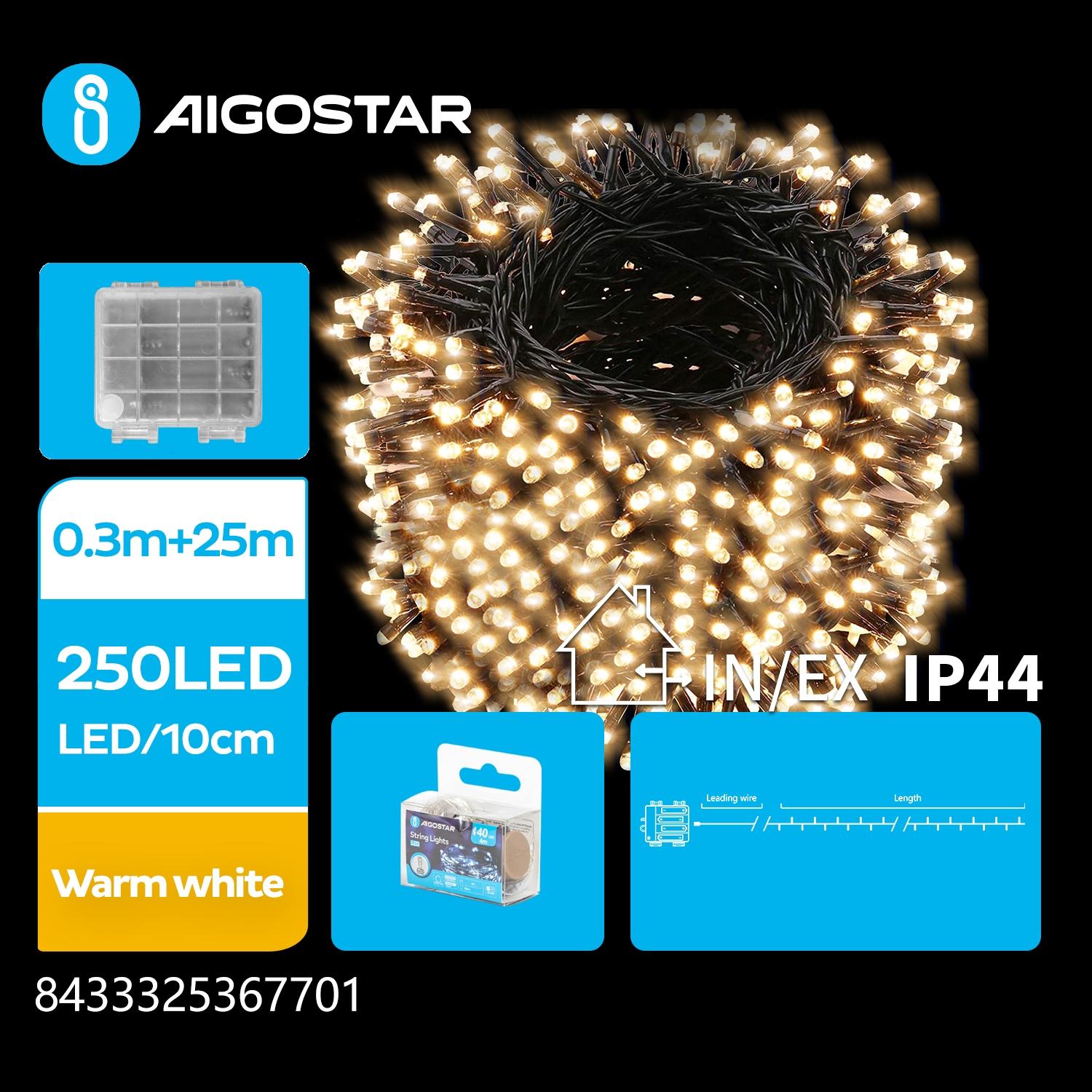 4AA battery flat string lights, warm white, 0.3m+25m