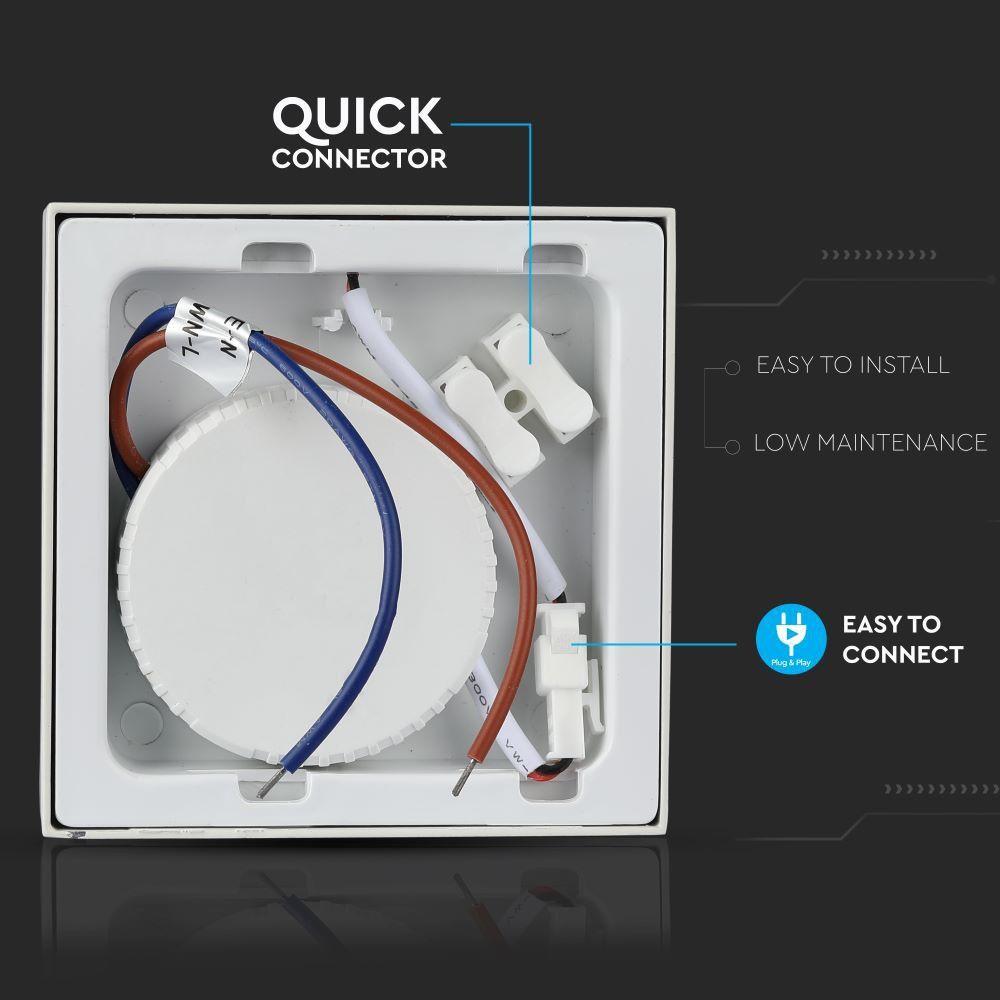 VT-1205 12W LED SURFACE PANEL 4000K SQUARE