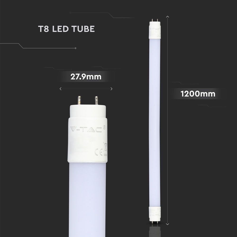 18W T8 Świetlówka LED T8 120 cm, Chip SAMSUNG, Barwa:3000K, VTAC, SKU 653