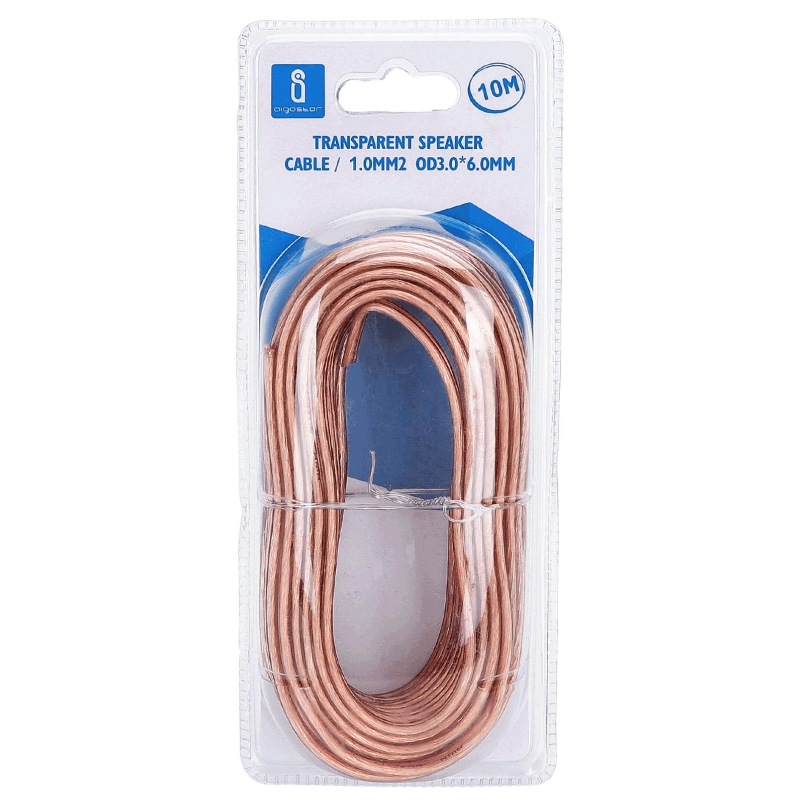 Transparent Speaker Cable 10m Red