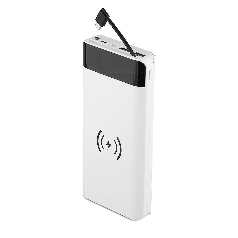 VT-3508 20000mah WIRELESS POWER BANK WITH MICRO USB CABLE-WHITE