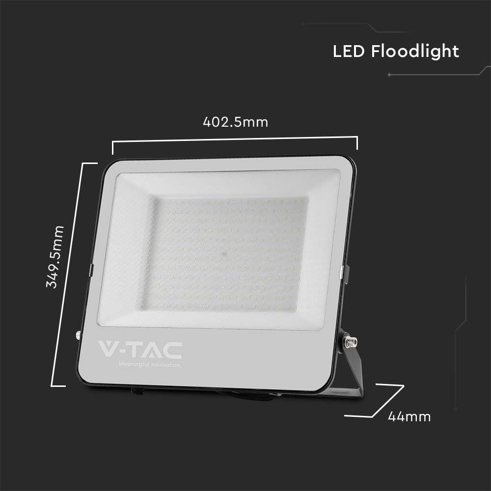 VT-44205 200W LED FLOODLIGHT 4000K BLACK BODY GREY GLASS 185LM/W