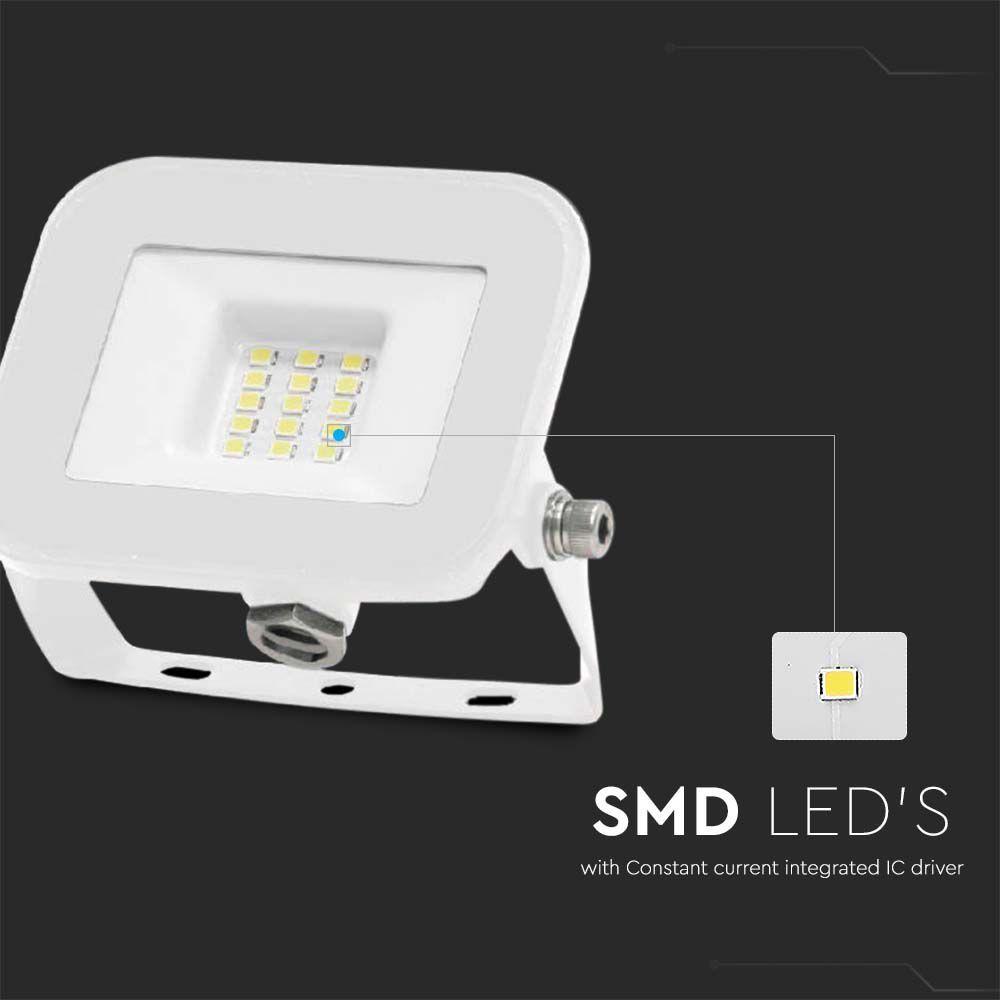 10W Naświetlacz LED SMD, Chip SAMSUNG, Barwa:3000K, Obudowa: Biała, VTAC, SKU 10011