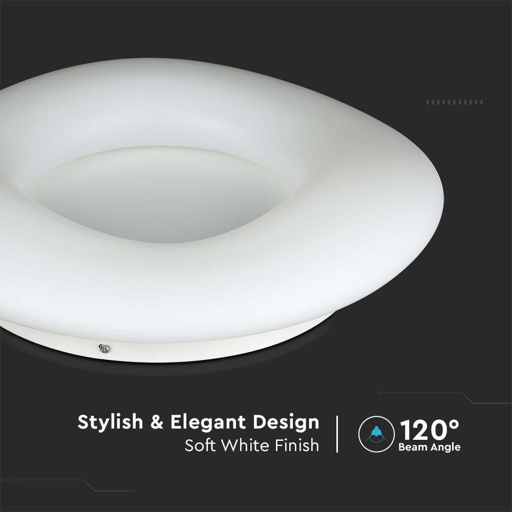 22W Lampa Wisząca, Okrągła, Ściemniana, Biały, VTAC, SKU 213966