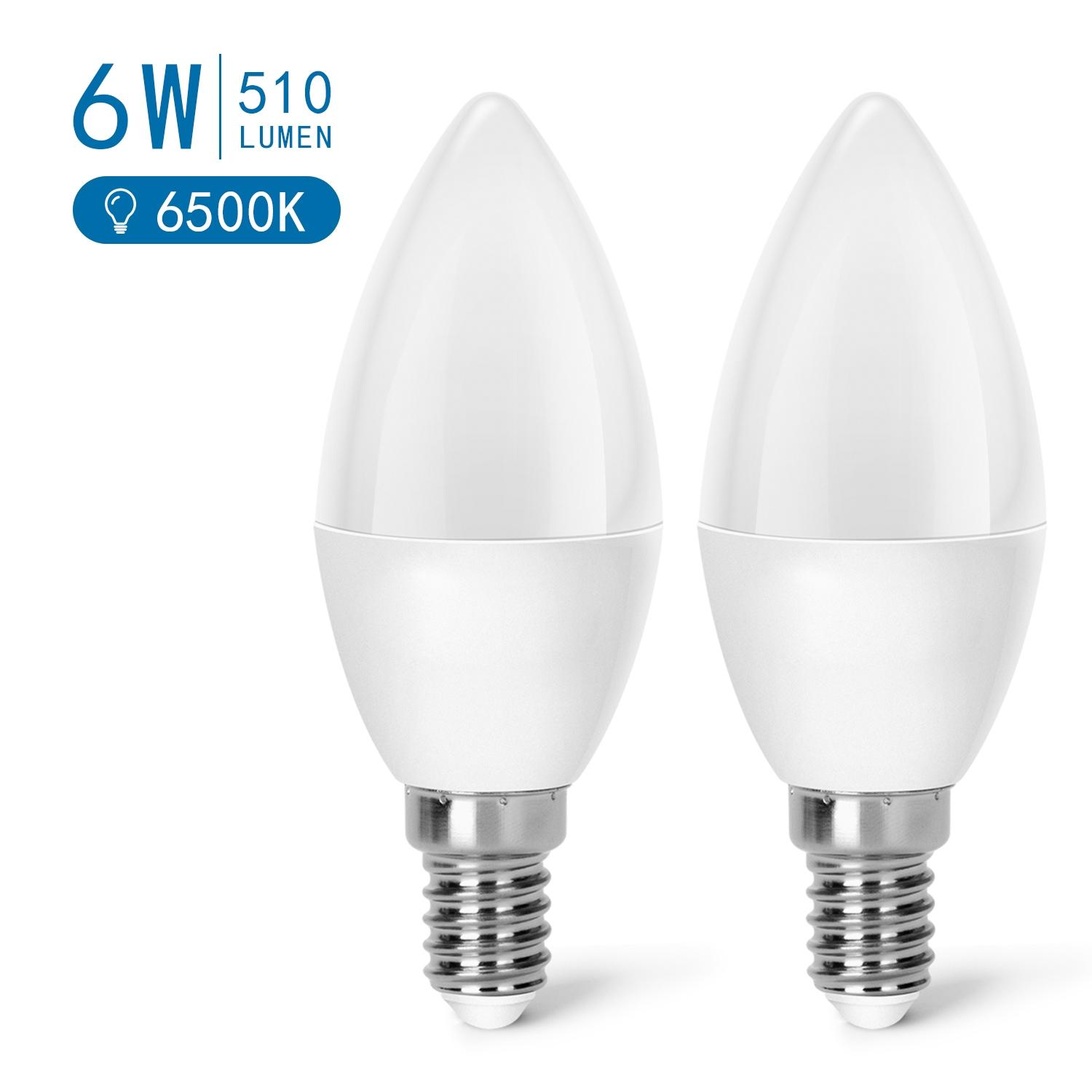 LED E14 6W C37 2pcs