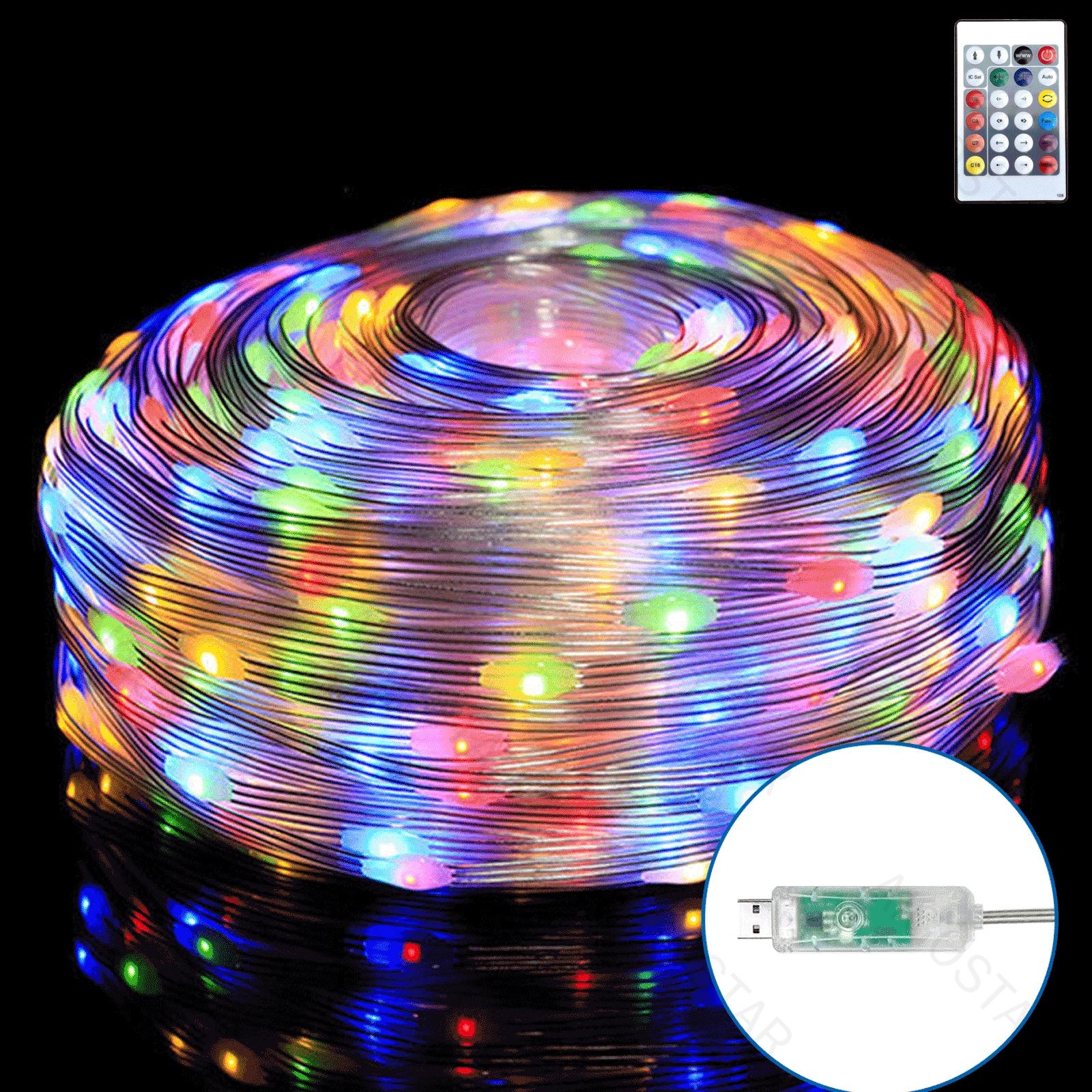 USB string lights (PVC & copper), RGBIC, 10m