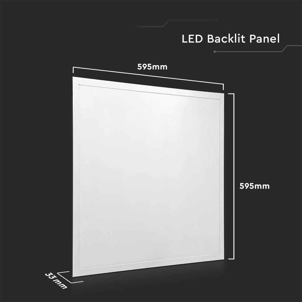 36W Panel LED, 600x600mm, Barwa: 6400K, Opakowanie: 10szt. , VTAC, SKU 10219