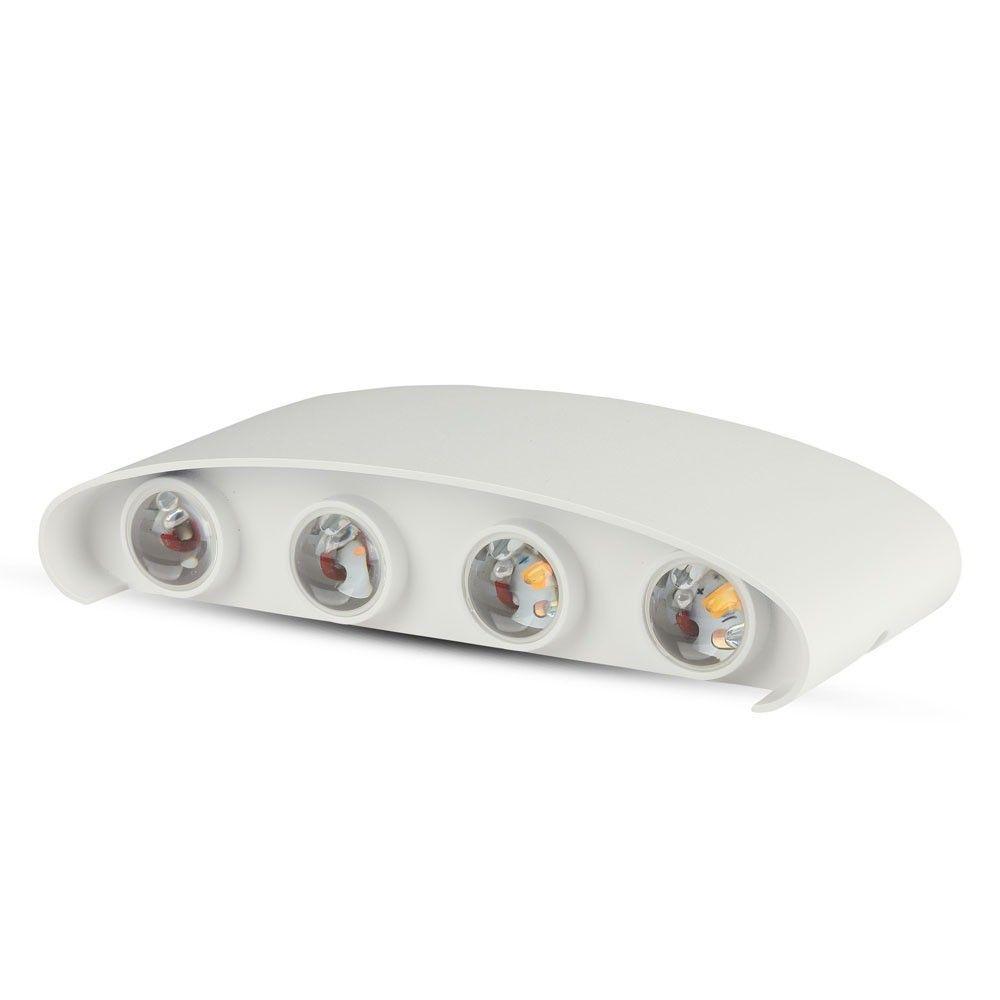 8W Lampa ścienna LED, Barwa:4000K, IP54, Obudowa: Biała, VTAC, SKU 8618