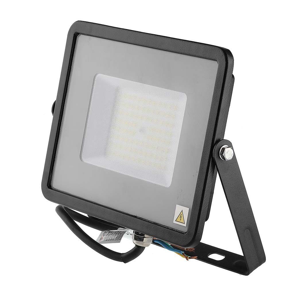 VT-56 50W SMD FLOODLIGHT SAMSUNG CHIP 6500K BLACK BODY GREY GLASS