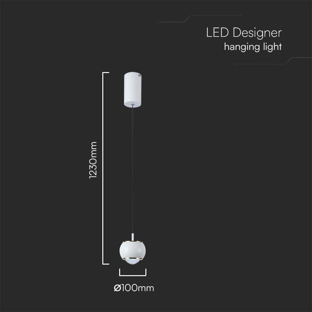 Lampa wisząca LED (10*10*100CM), Barwa: 3000K, Obudowa: Biała      , VTAC, SKU 10080