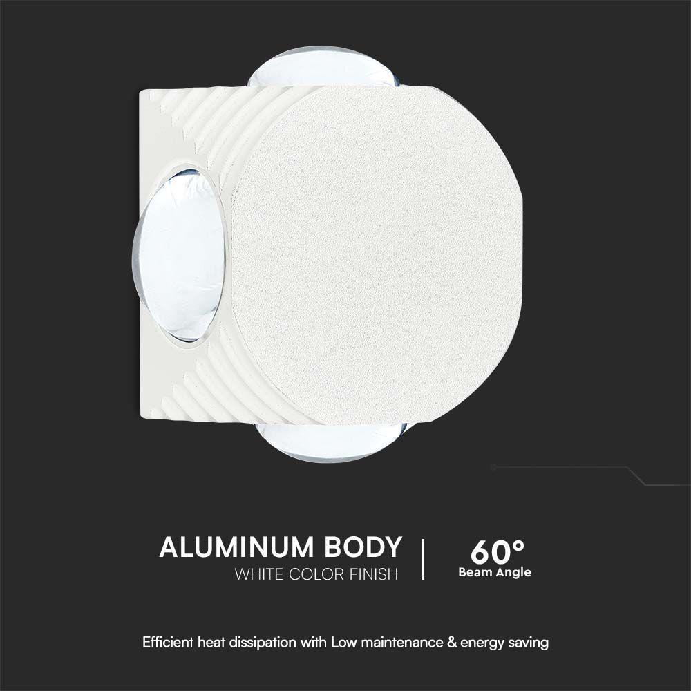 4W Oprawa COB Downlight LED, Barwa: 3000K, Obudowa: Biała , VTAC, SKU 10589