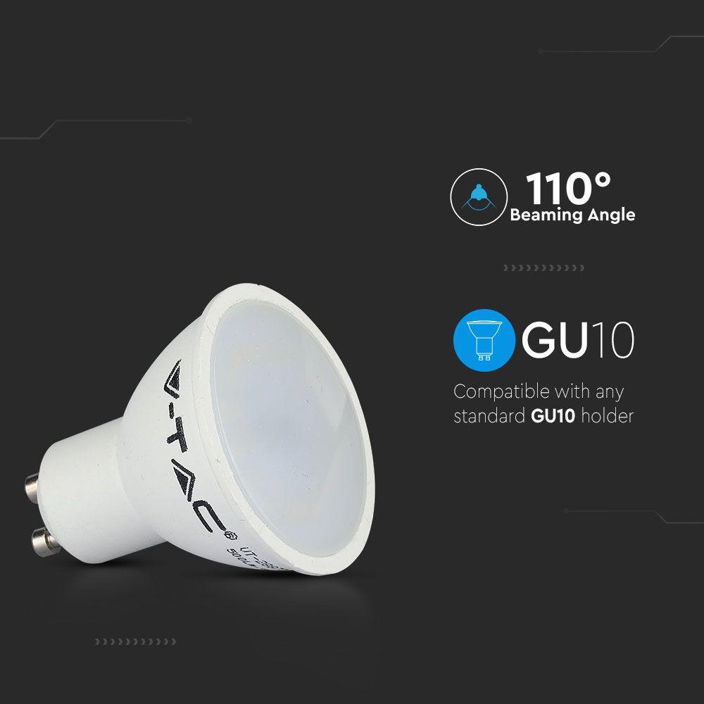 5W GU10 Żarówka LED, Barwa:6000K, Trzonek:GU10, Kąt 110', VTAC, SKU 1687