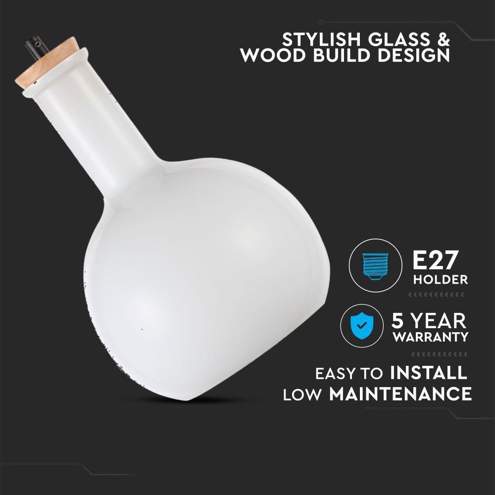 VT-7205 E27 GLASS PENDANT LIGHT-WHITE