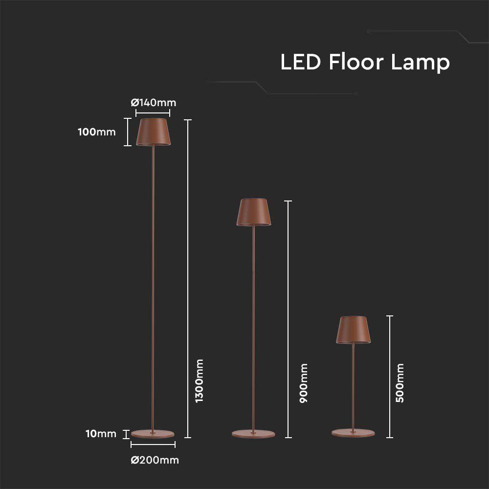 4W Lampa LED, Bateria: 4400mA, Barwa: 3000K, IP54, Obudowa: Corten    , VTAC, SKU 7008