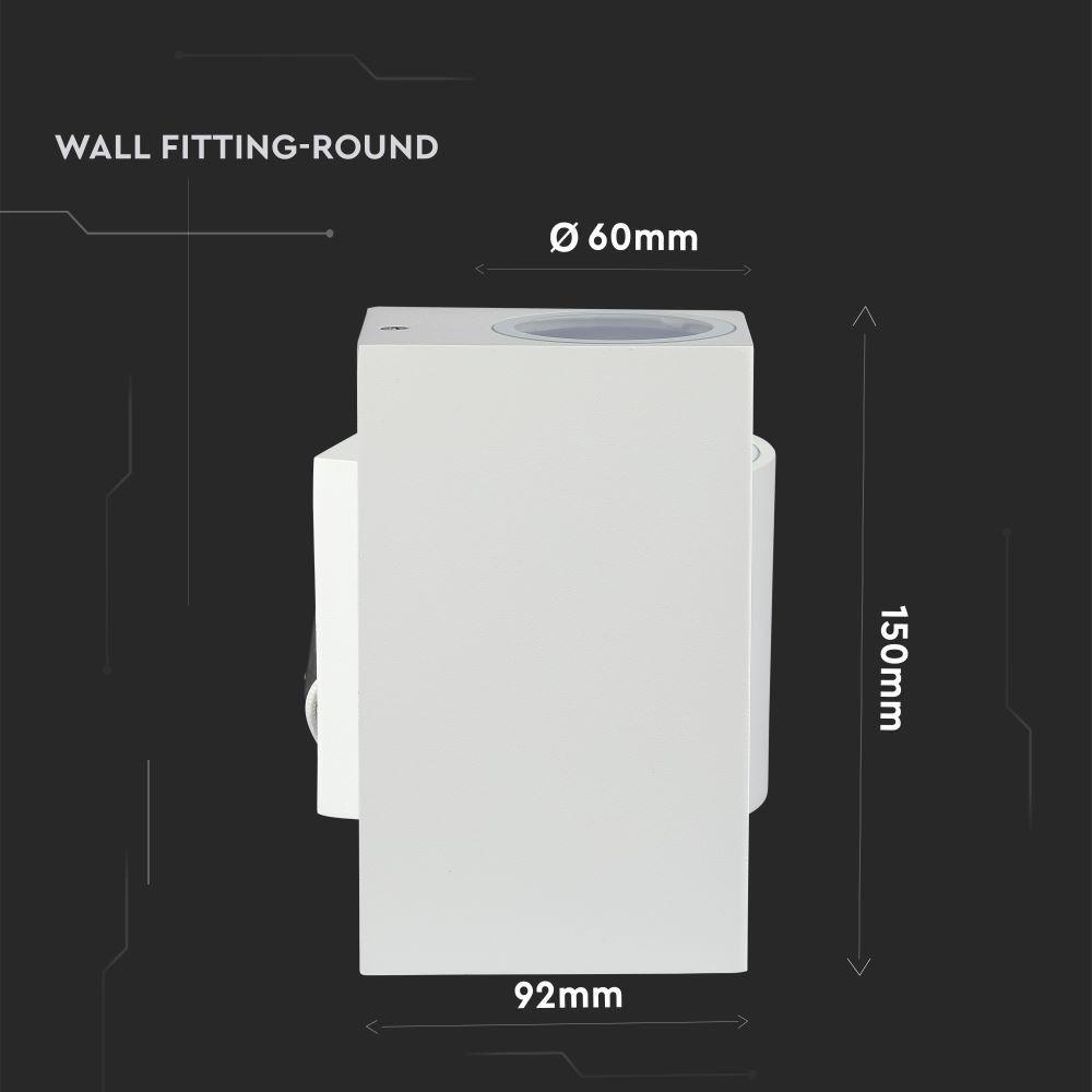 VT-7652 2 WAY GU10 WALL FITTING(UP-DOWN) SQUARE-WHITE BODY, IP44