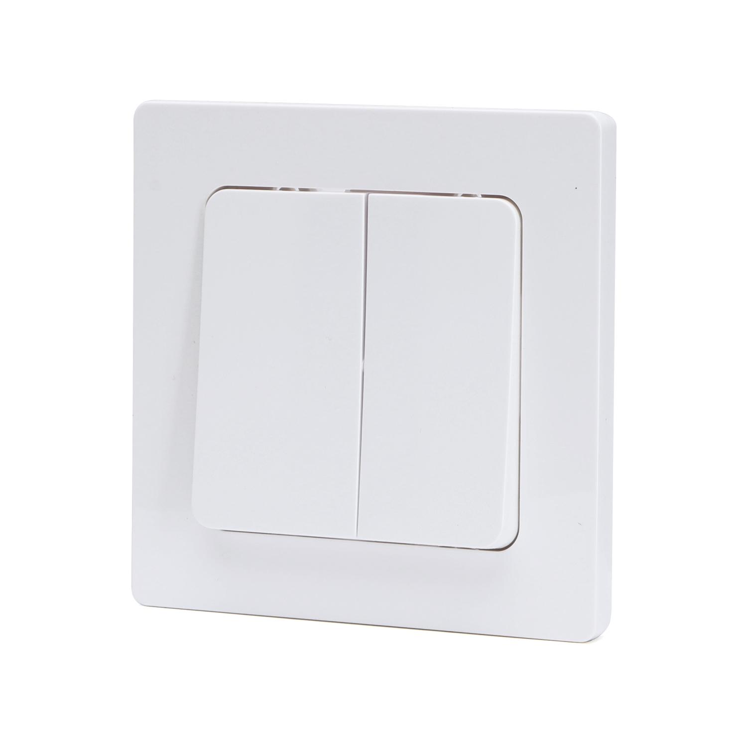 French Two Gang One Way Switch White