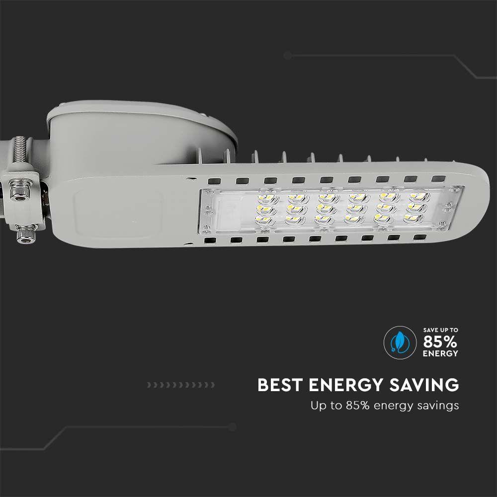 30W Lampa uliczna LED Slim, Chip SAMSUNG, Barwa:4000K, Wydajność: 135lm/w, VTAC, SKU 21956