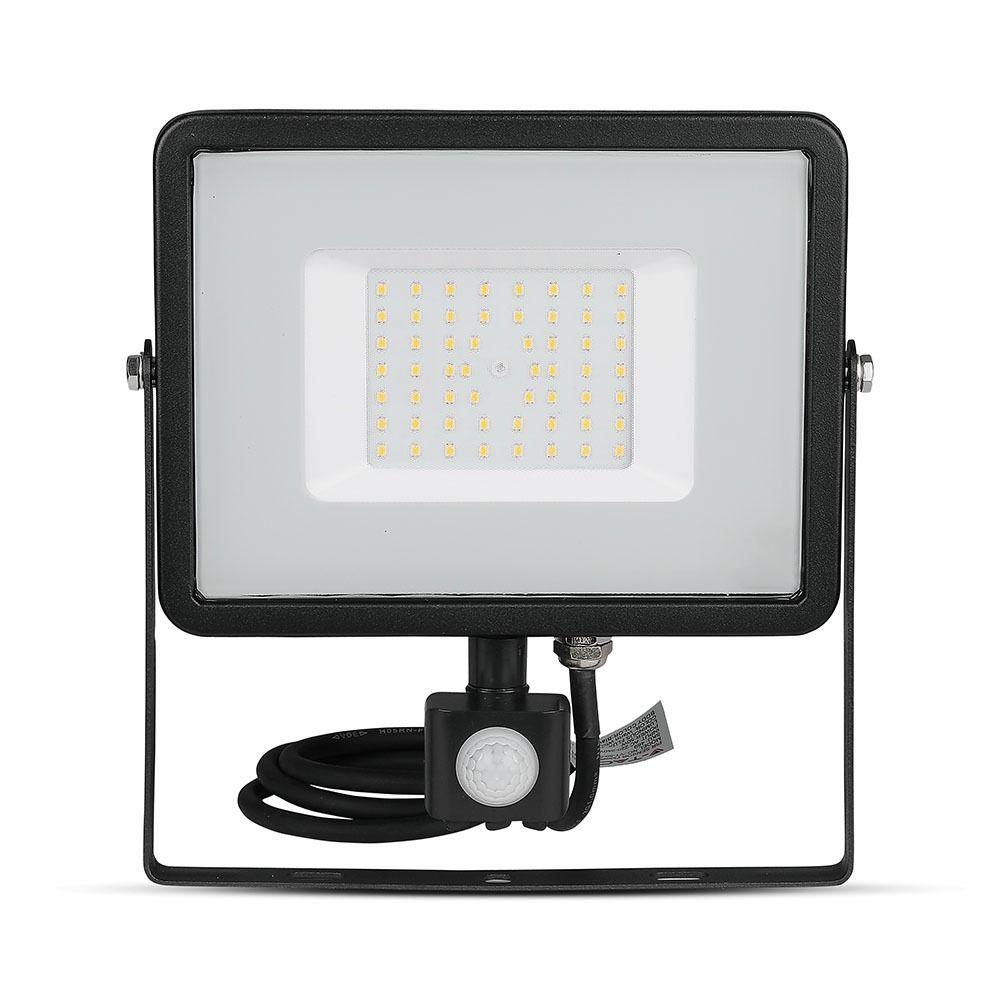 VT-50-S 50W SMD PIR SENSOR FLOODLIGHT SAMSUNG CHIP 3000K BLACK BODY