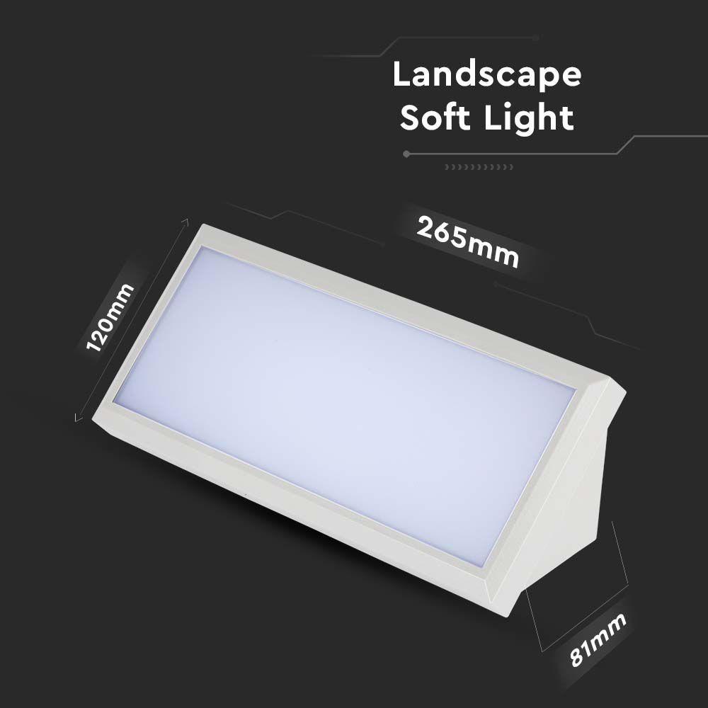 12W Lampa ścienna LED, Ukośna, Barwa:4000K, Obudowa: Biała, VTAC, SKU 6814